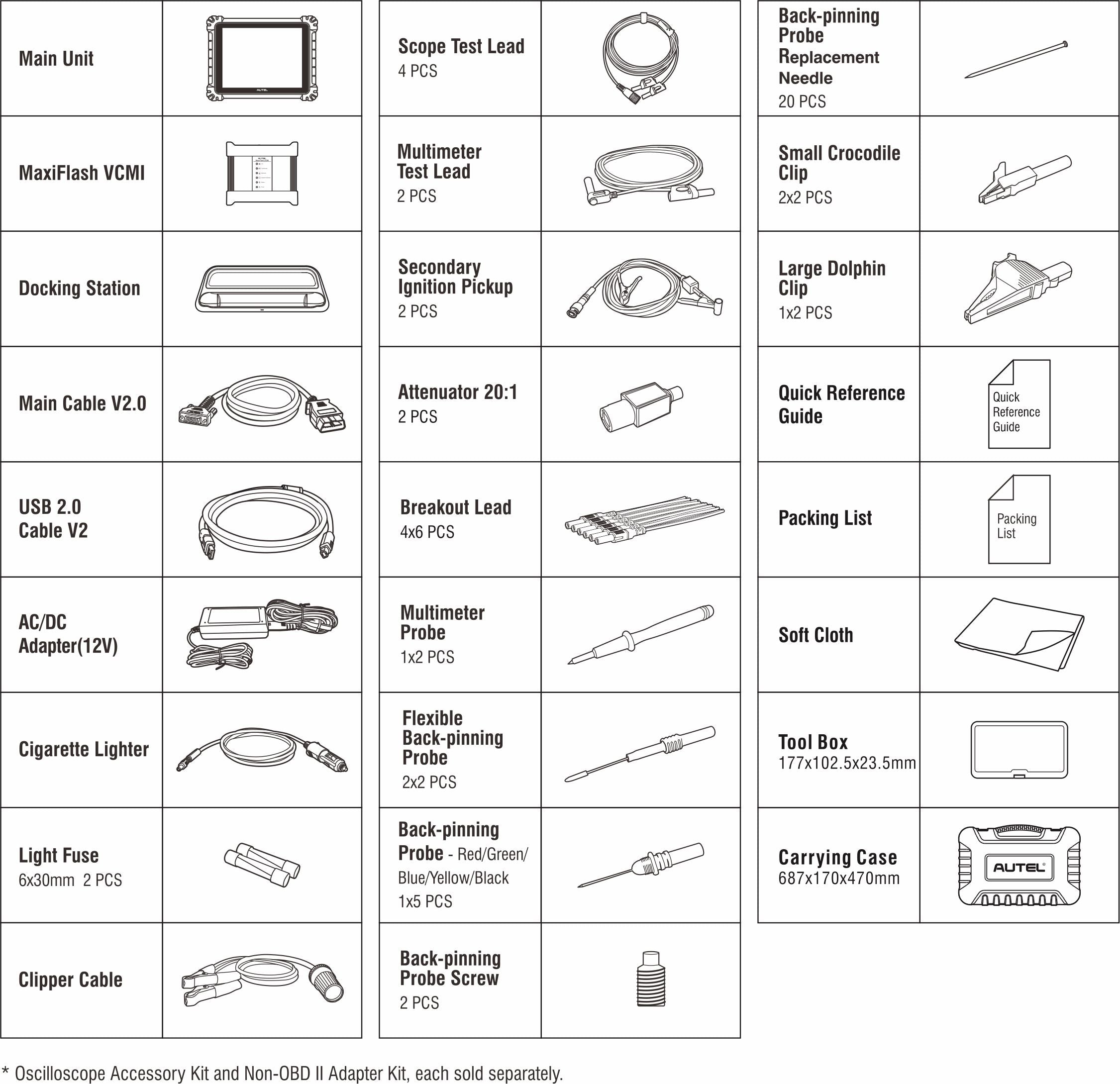 Autel MaxiSYS Ultra Package List
