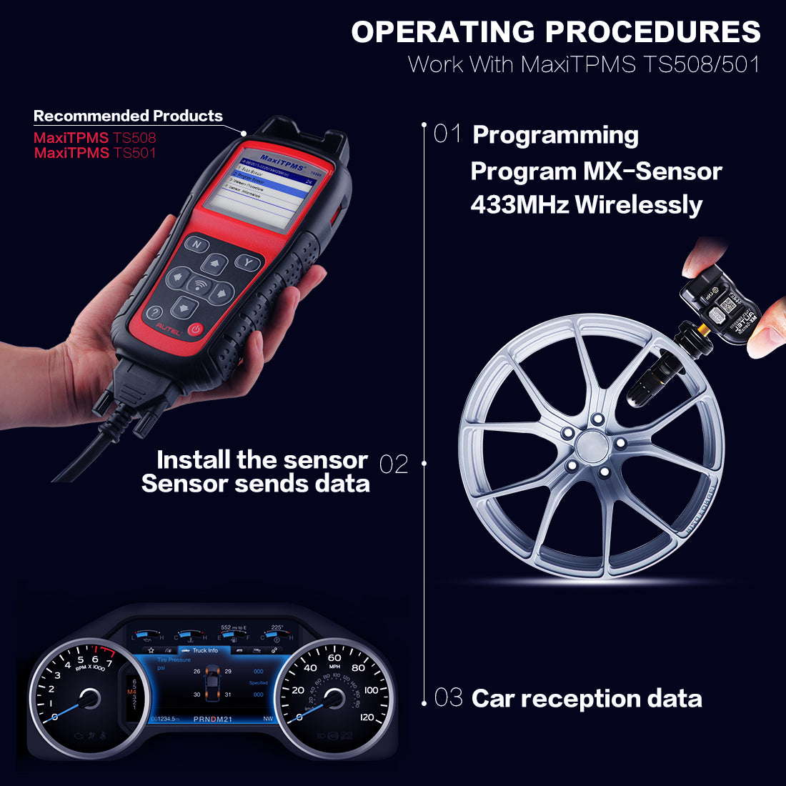 auel mx-sensor work with Autel ts501 and ts508